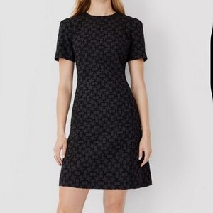 ANN TAYLOR JACQUARD POCKET FlARE DRESS